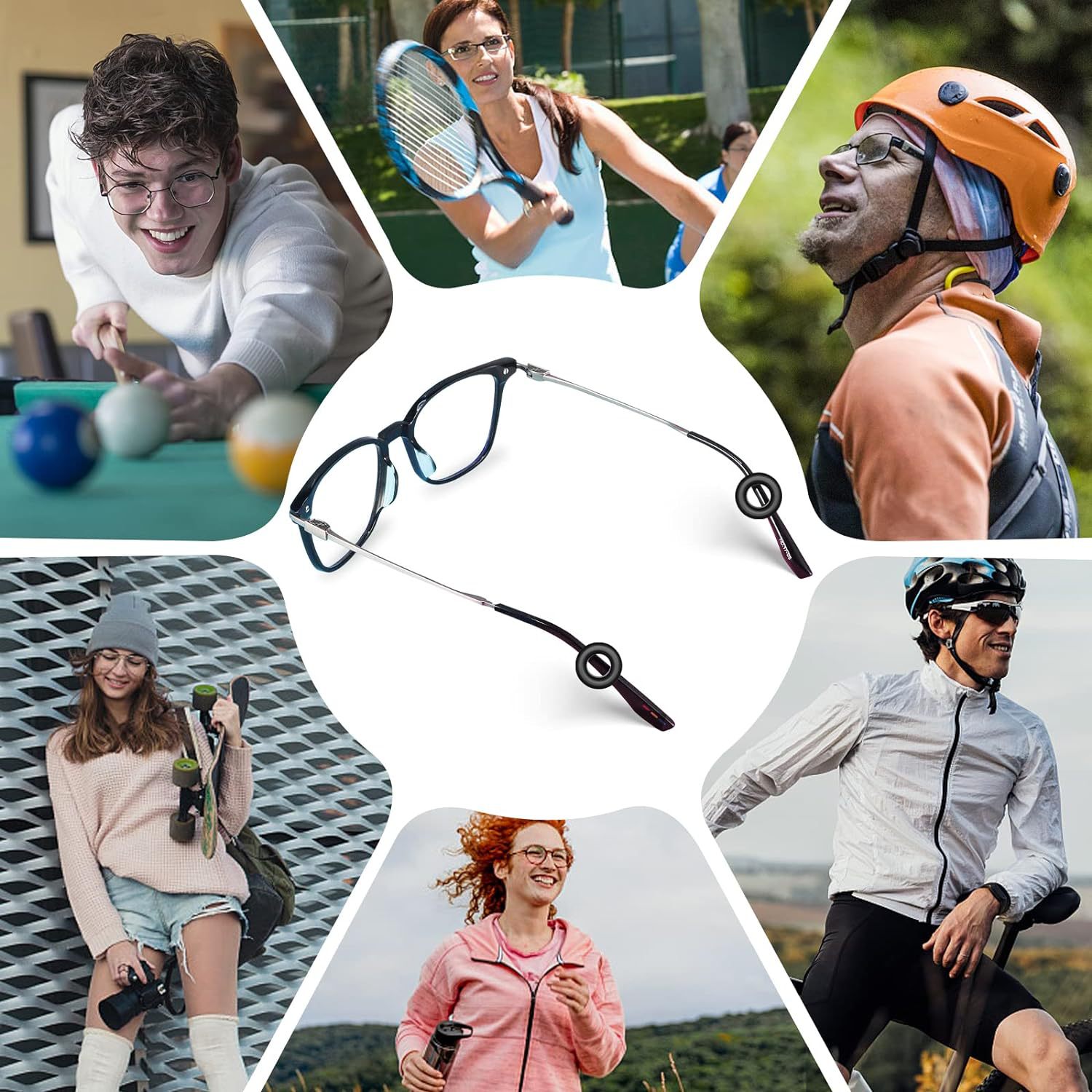 Cross-border best-selling 14 pairs of large silicone round anti-slip foot covers, comfortable and fixed ear hooks and ear pads, perfect eyewear accessories pic 6