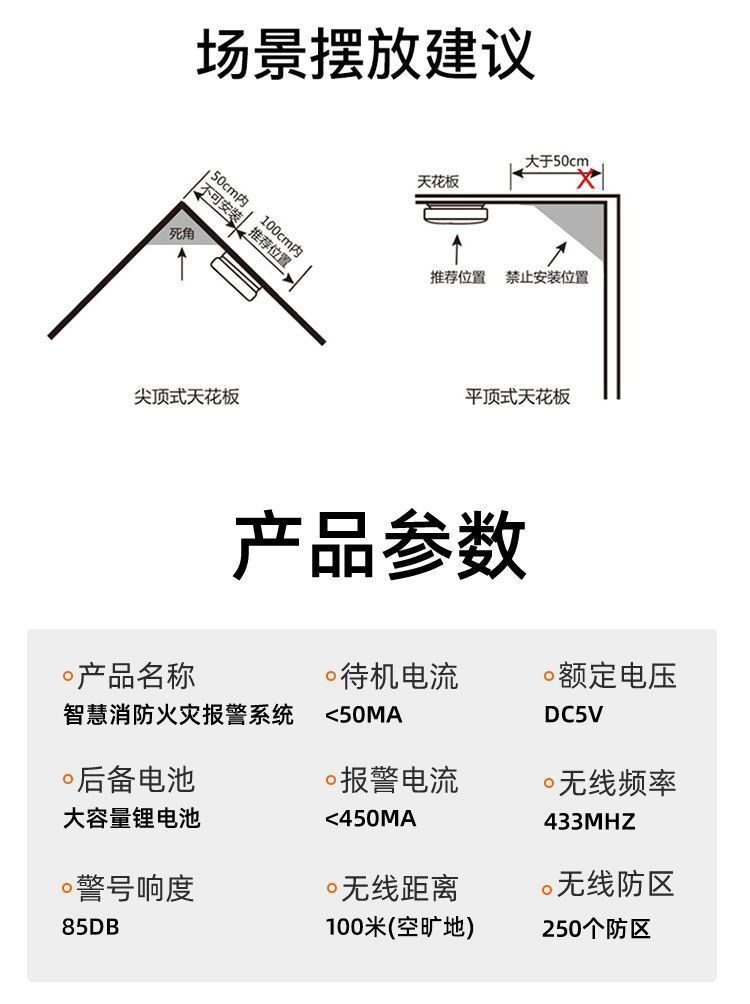 智慧无线烟雾报警器商用工厂远程联网消防主机火灾烟自动报警系统详情15