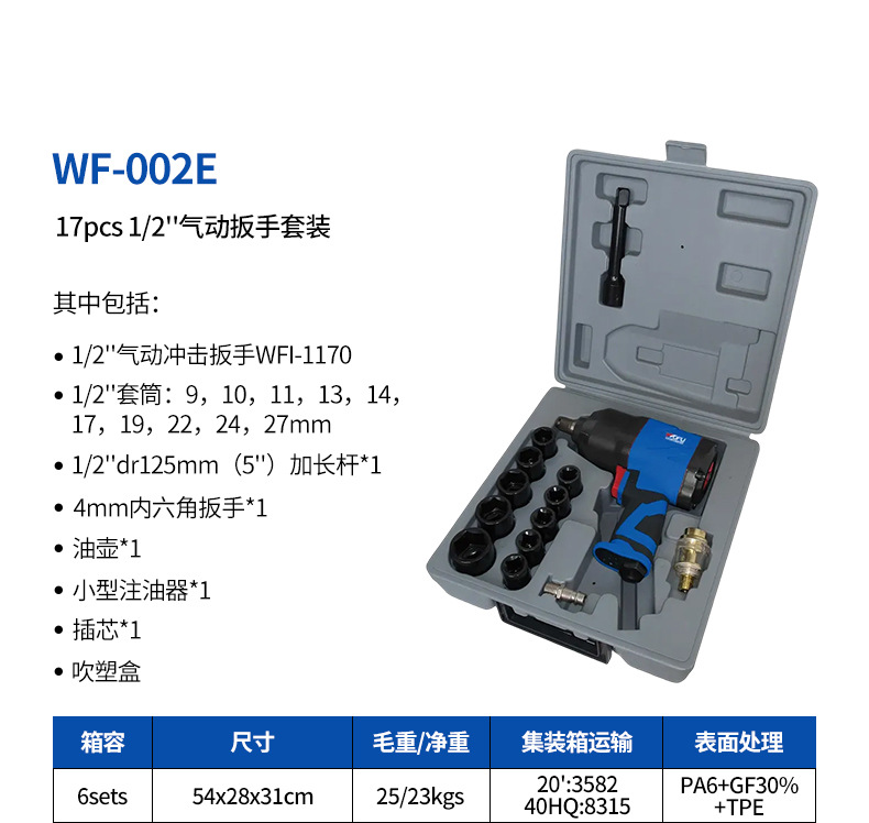 The pneumatic tool set WF-018A professional combination toolbox is durable and portable pic 9