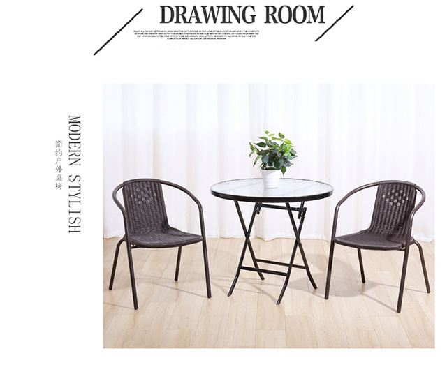 户外餐桌钢化玻璃阳台折叠桌室外摆摊奶茶露天休闲庭院桌椅三详情5