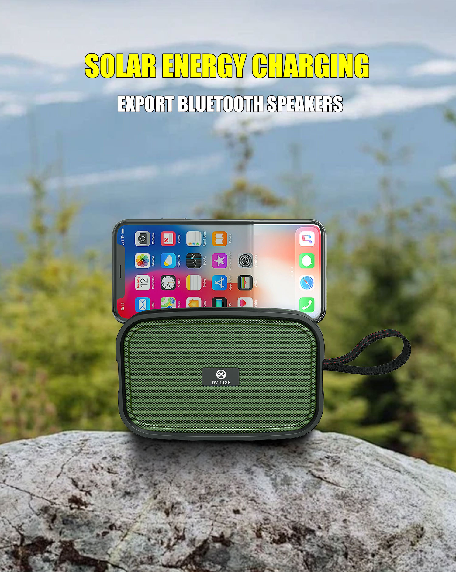 Solar-powered bluetooth speaker, outdoor Bluetooth speaker, card-inserting speaker, portable solar speaker pic 2