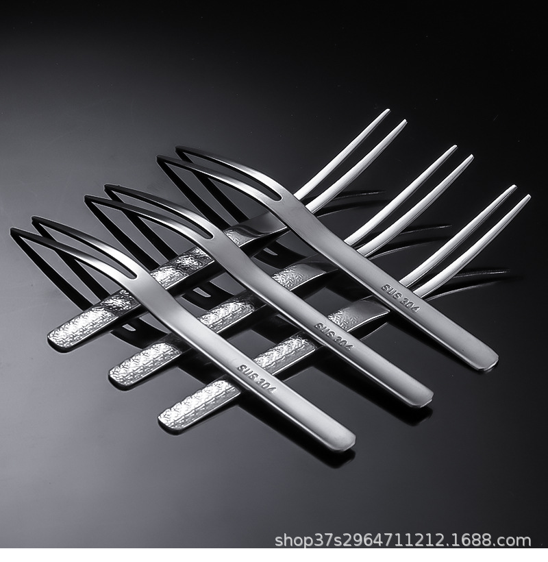 304不锈钢水果叉加长叉齿餐具水果寿司甜品小叉厂家直销蛋糕叉子详情8