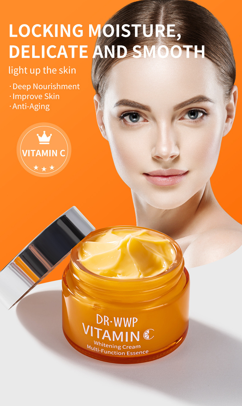 跨境VC精华霜收缩毛孔提亮抗皱紧致面霜50g外贸whitening cream详情6