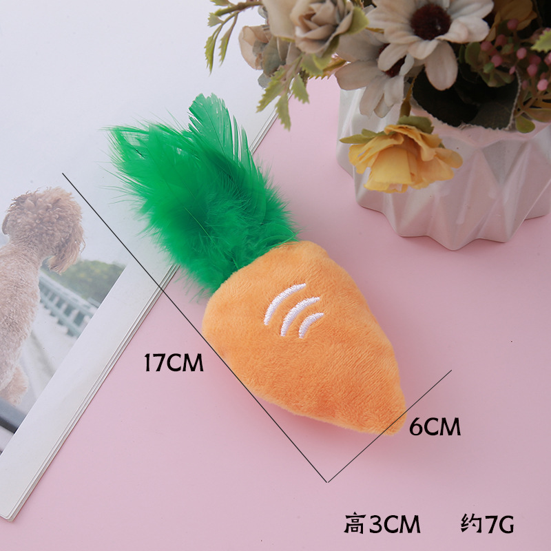 Cat feather pineapple interactive training, paper mint plush toy, cat to relieve boredom, shuttlecock, carrot, dog toy pic 8