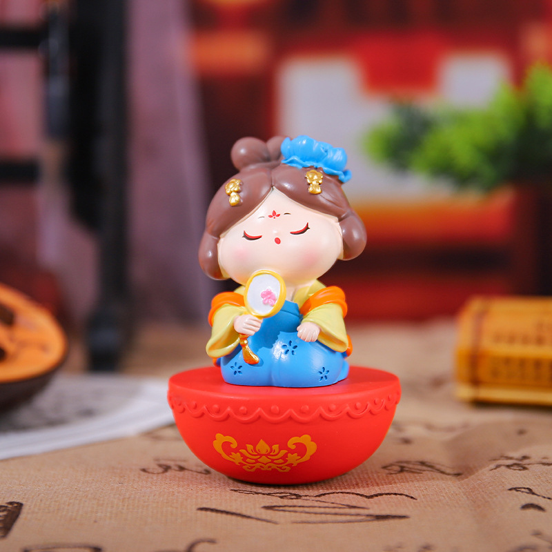 新款古风潮玩梦回大唐不倒翁盲盒国潮娃娃桌面喜庆摆件装饰节庆批国潮详情45