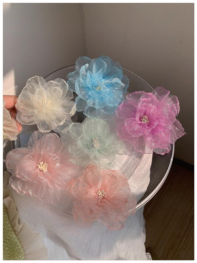 The color is super spring-like ~ Vacation-style large flower hair clip, side clip, new 2024 bangs hair accessory for women pic 12