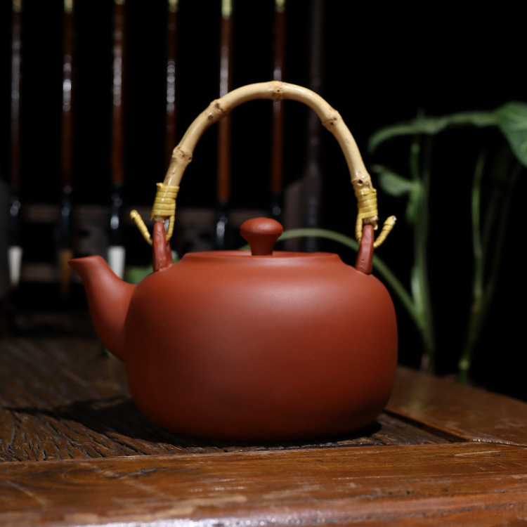 Special offer: Large-capacity purple clay kettle, Gongfu tea set, charcoal stove kettle, household and outdoor handle kettle, suitable for boiling teapots pic 9