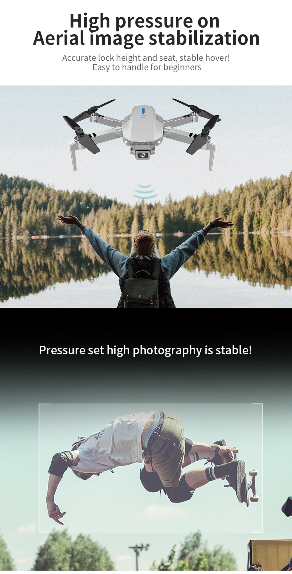 Cross-border bestseller Drone: High-definition aerial photography remote control aircraft, ultra-long endurance quadcopter toy e88 drone pic 5