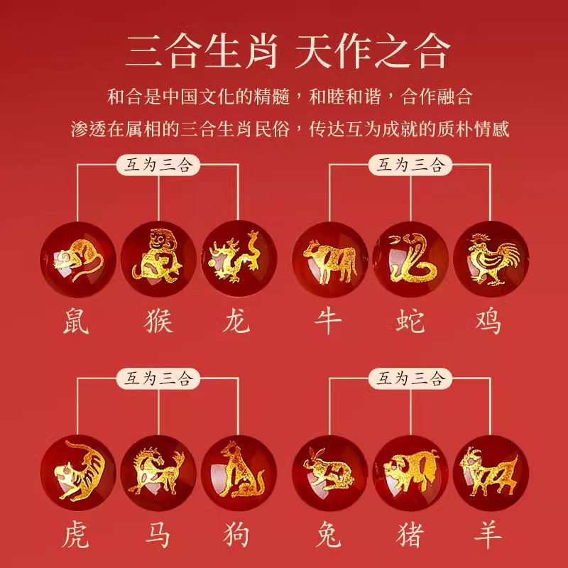 2026本命年普陀山国潮天然水晶手串三合生肖朱砂款招财平安手链详情2