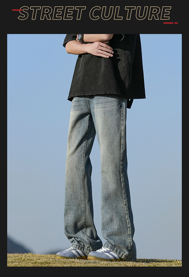 Slightly flared jeans for men, Spring/Summer 2025 new style American high street retro distressed straight-leg trendy loose pants pic 11