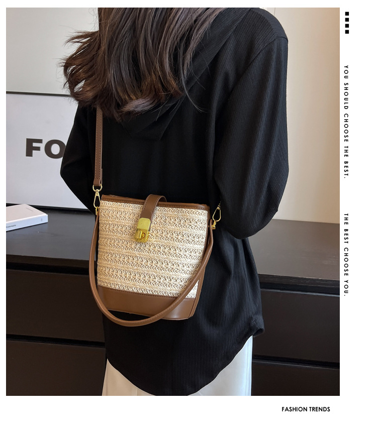 This 2023 new, niche design crossbody bag for women is a versatile and high-end hand-held bucket bag for summer pic 1