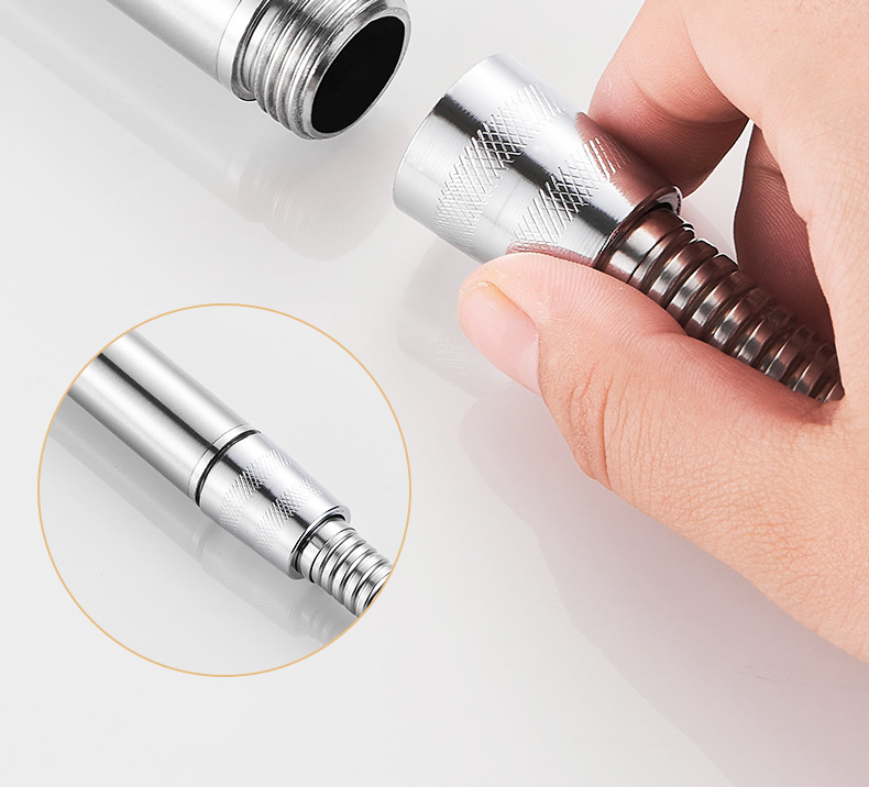 Source factory bathroom 304 stainless steel Small Waist pressurized high-pressure showerhead with hose set, shower head pic 18