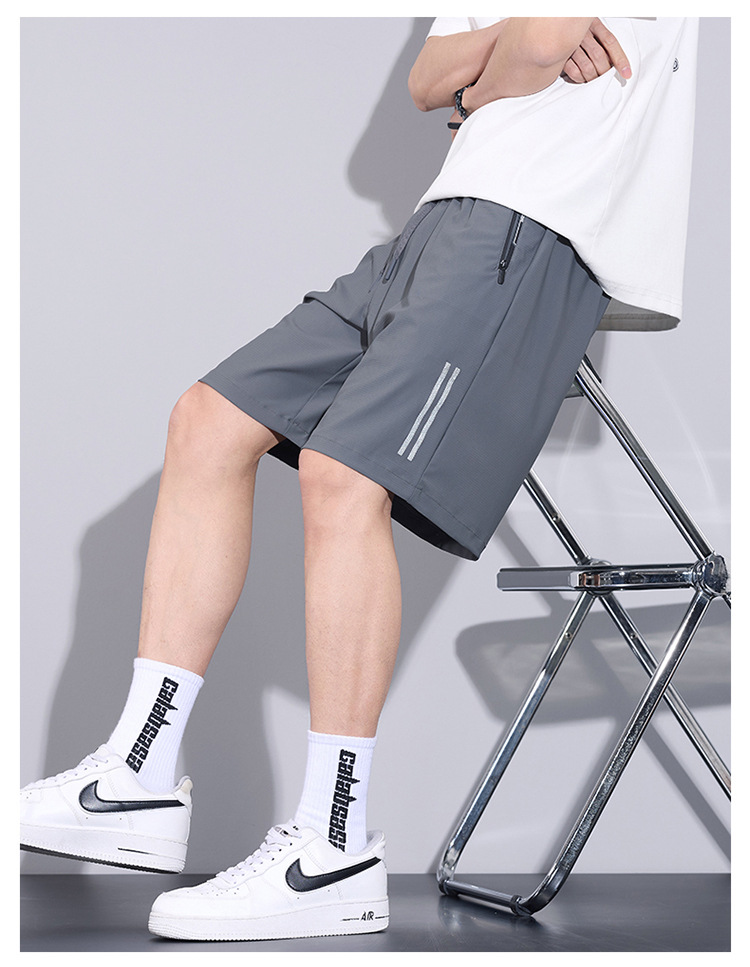 冰丝短裤男士夏季薄款2025新款速干外穿沙滩宽松休闲运动五分裤详情12