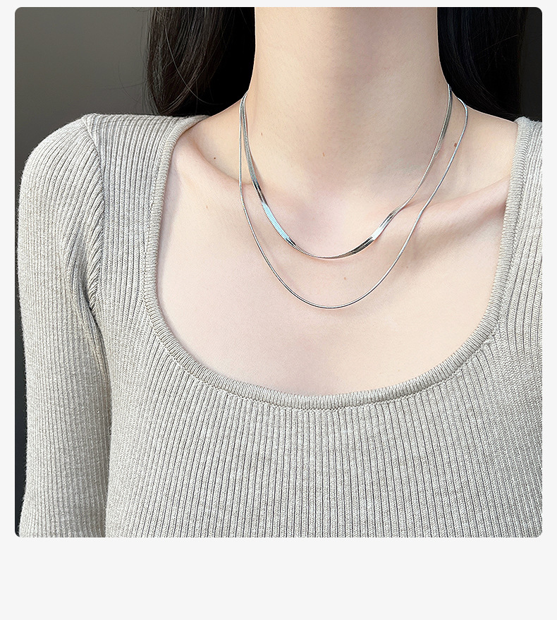 高级感彩色锆石拼接字母钛钢项链女法式复古轻奢小众设计手链配饰详情5