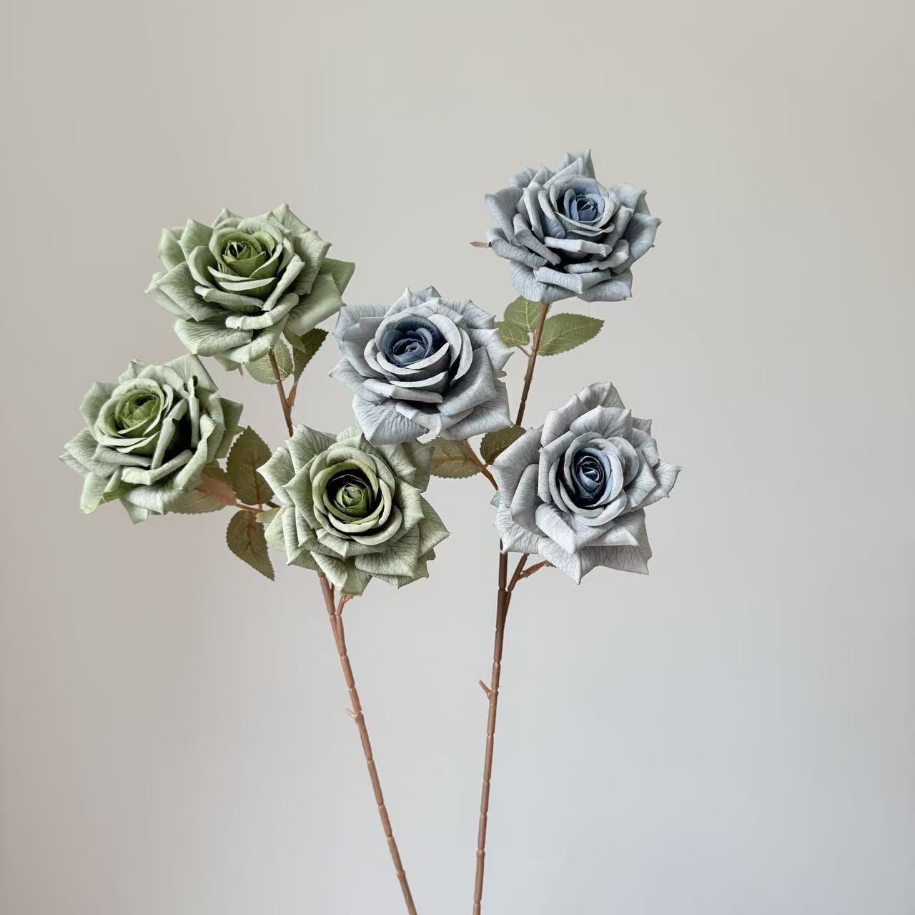 3头卡布奇诺玫瑰花仿真花摩卡油画复古玫瑰花婚庆插花家居装饰花详情11