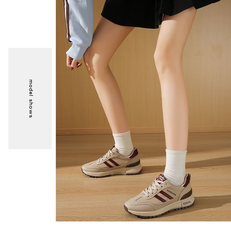 踩屎感轻便休闲运动鞋女士2025春秋季新款软底防滑皮面阿甘跑步鞋详情16