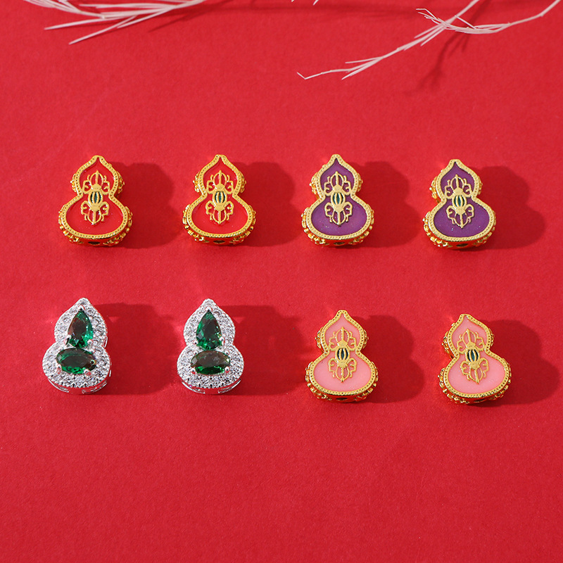Hot-selling fashionable sand gold gourd beads, handcrafted DIY jewelry accessories, bracelets, beads, necklaces, pendants, direct supply from the manufacturer pic 2