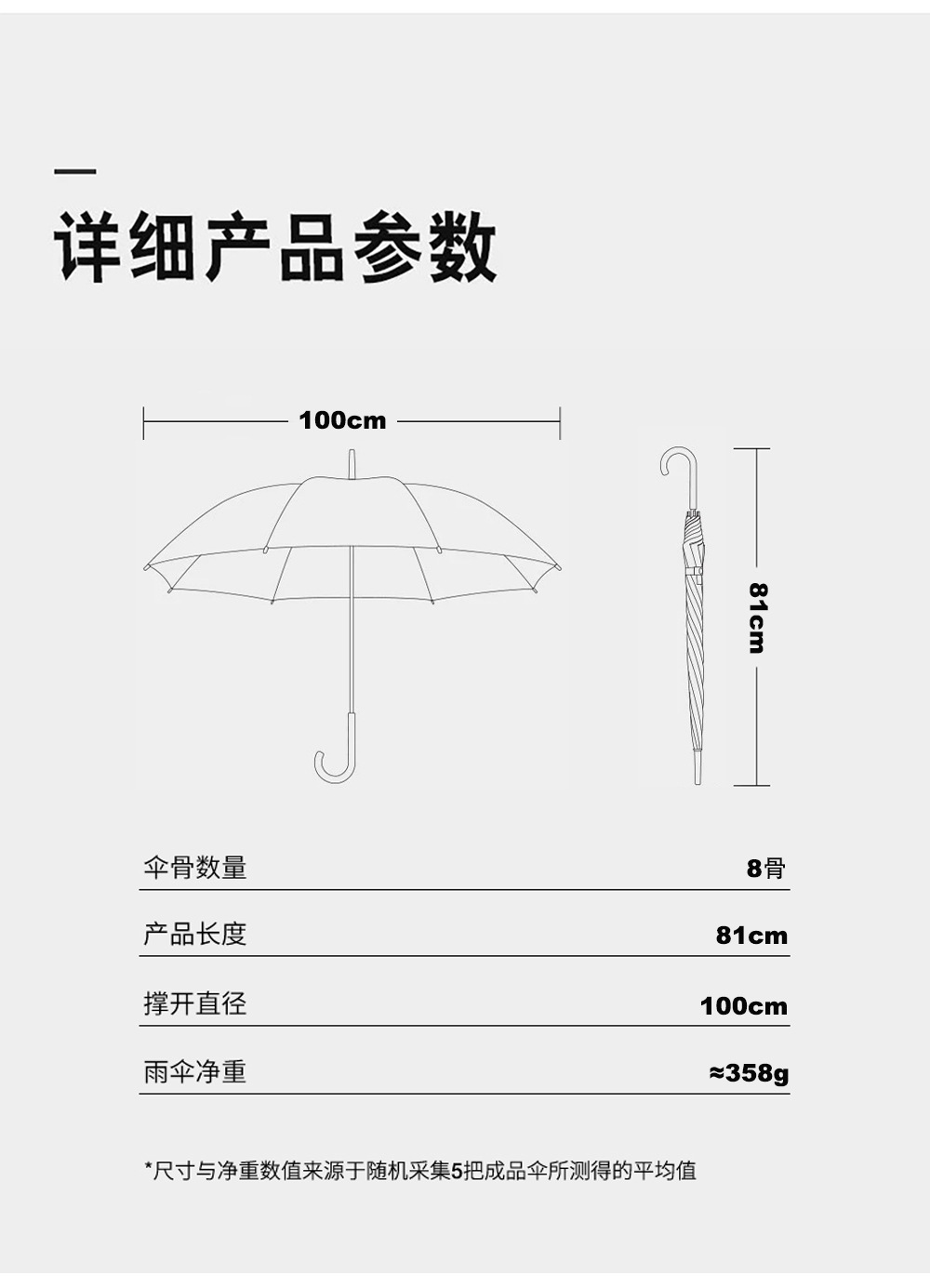 英伦塑料成人透明雨伞长杆弯柄时尚清新伞现货可印刷详情11