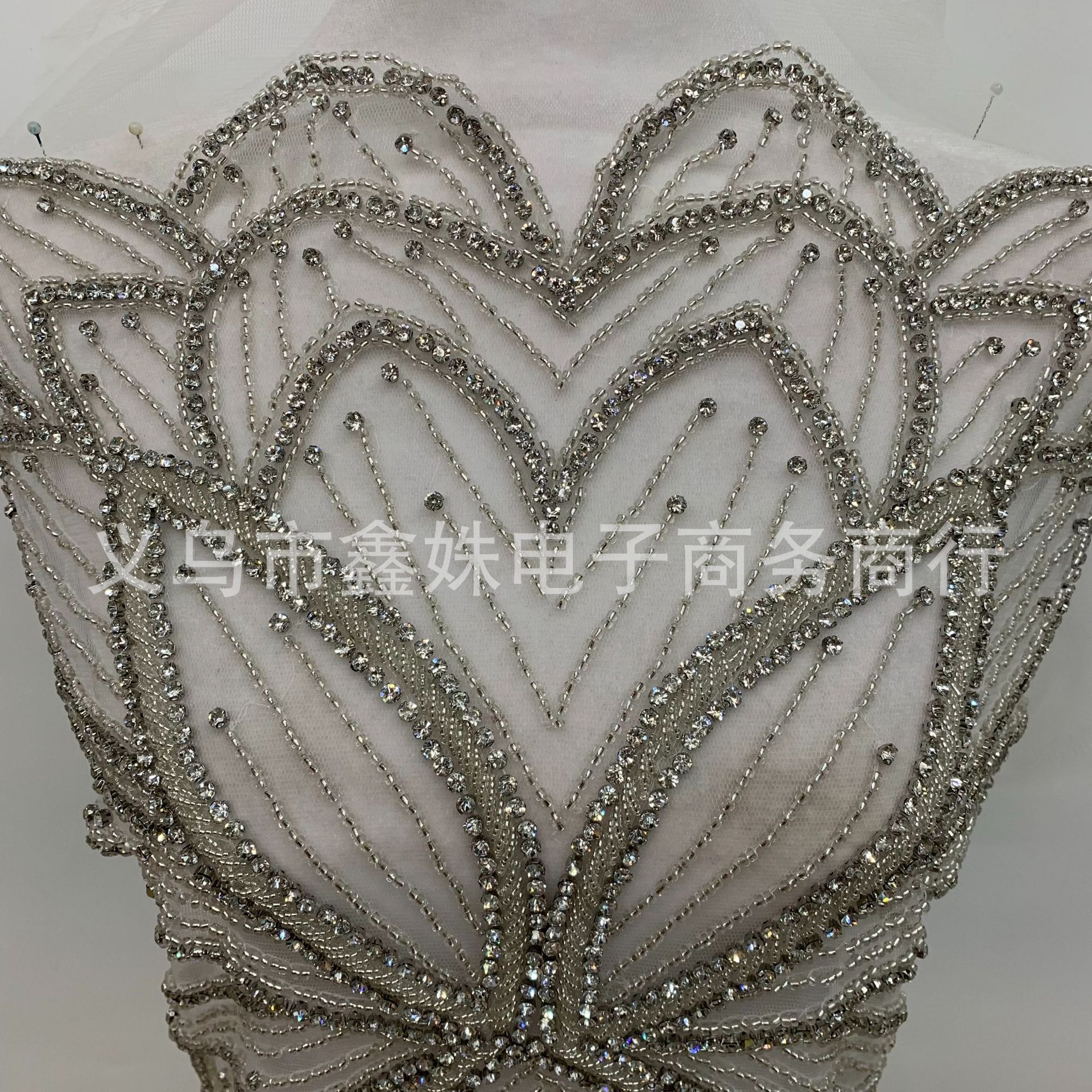 High-quality handcrafted beaded luxury cut-out sexy dress, rhinestone bridal dress, large-sized cut pieces, clothing accessories pic 7