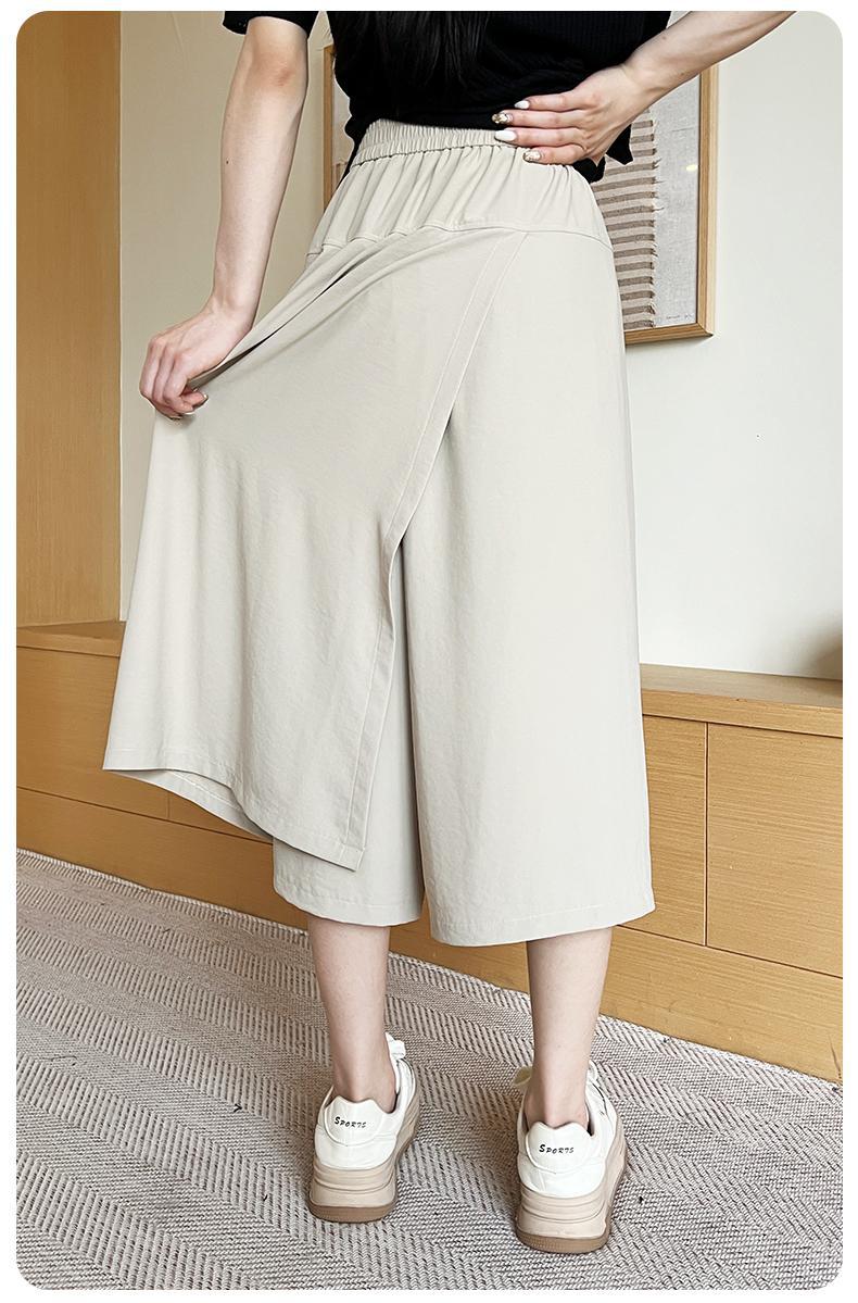 2024夏季新款女士高腰显瘦米兰醋酸皱裙裤 休闲宽松百搭阔腿裤 垂感休闲裤详情12