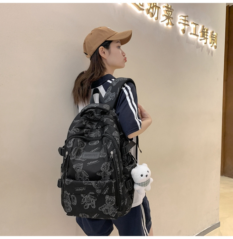 新款潮牌韩版书包女大容量中学生双肩包清新甜美休闲旅行双肩包详情17