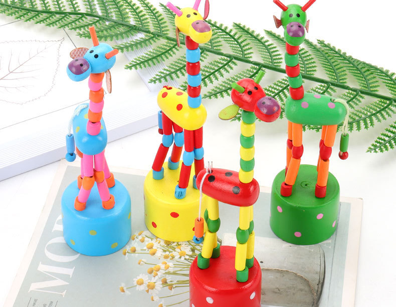 Wooden giraffe animal dolls, creative toys that can twist, small gifts for kindergarten children, student gifts and prizes pic 8