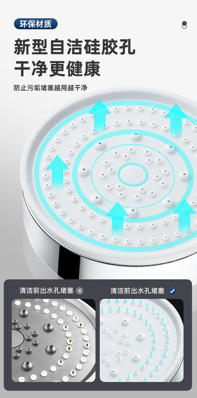增压花洒喷头家用超强高压大出水量淋雨冲凉强力雨洒淋浴头通用型详情10