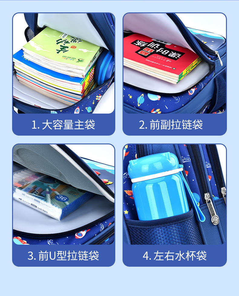 小学生书包减负护脊1-6年级大容量轻便防水立体卡通可爱双肩书包详情8