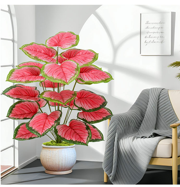 Artificial green plants, artificial flowers, wedding decorations, plastic red-leaf plants, Nordic-style indoor and outdoor floor-standing decorative items pic 6