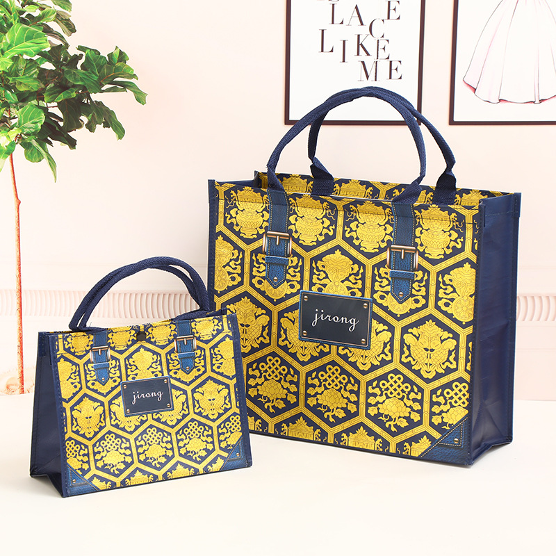 时尚国风PP编织加厚女士手提购物袋 便携旅行托特包 篮式家用礼品袋 外出必备时尚购物工具详情7