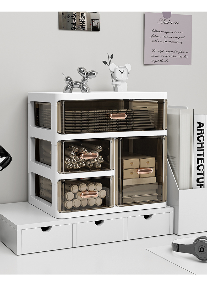 Storage box, desktop storage, drawer-type stationery, multi-layer storage rack, transparent large-capacity cosmetics, dressing table, and miscellaneous items pic 12