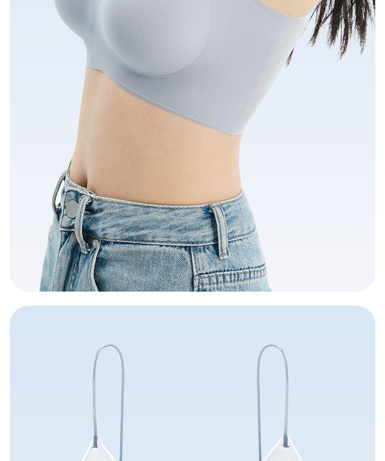 Herbal original color same ultra-thin breathable seamless lingerie for women V-neck gathering halter vest style bra for women pic 15