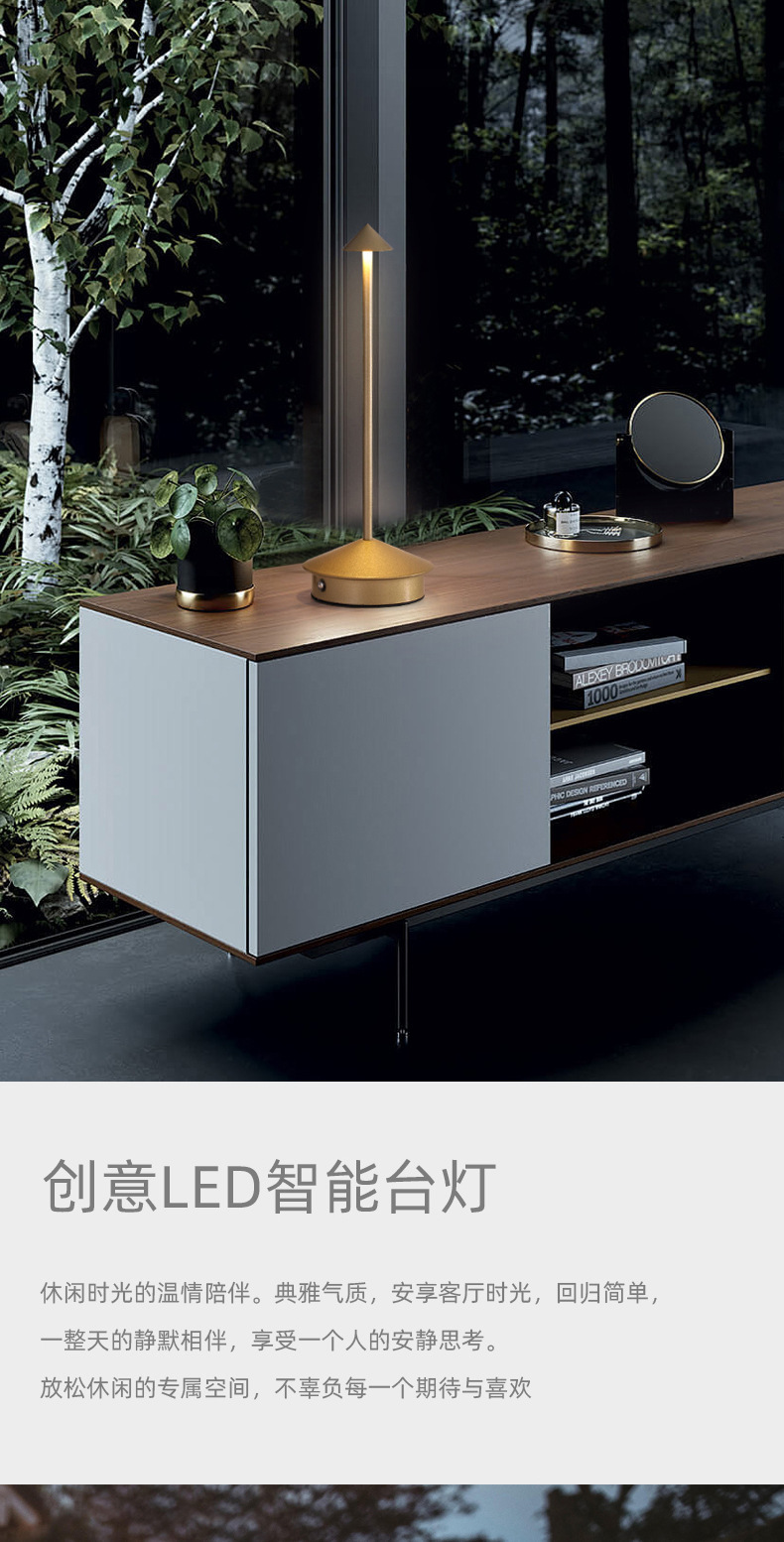 Cross-border wholesale night lights, creative pointed top table lamps, outdoor camping charging lamps, restaurant, coffee shop and bar ambient lights pic 8