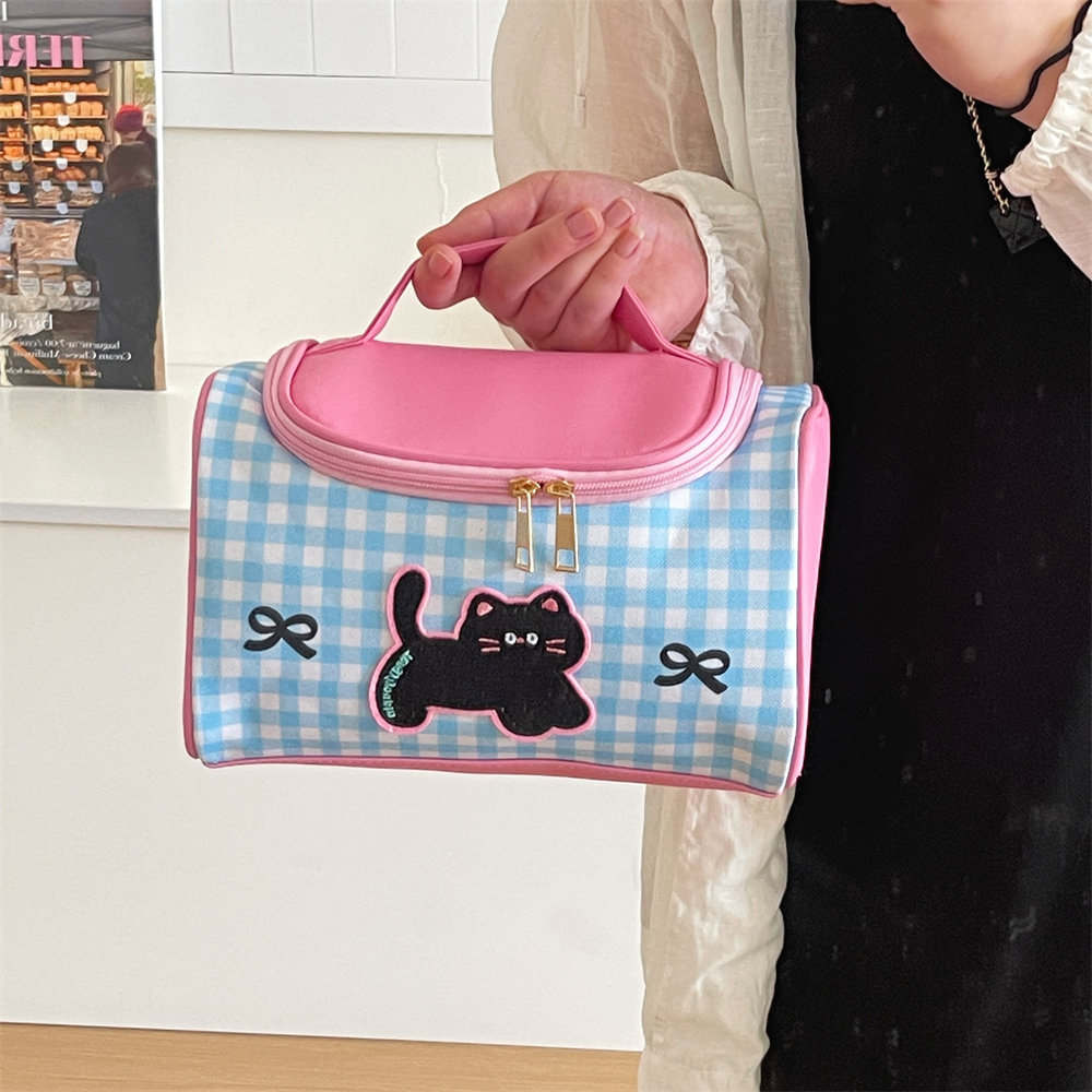 腾亿原创可爱卡通小猫手提化妆包少女便携大容量化妆品收纳包新款详情50