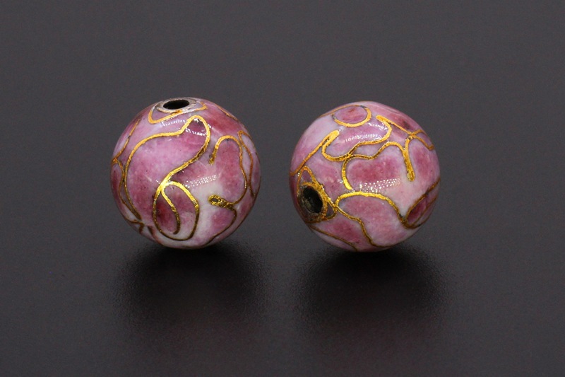 Traditional copper-based cloisonne enamel jewelry accessory beads, cloisonne multi-specification polished round beads pic 35