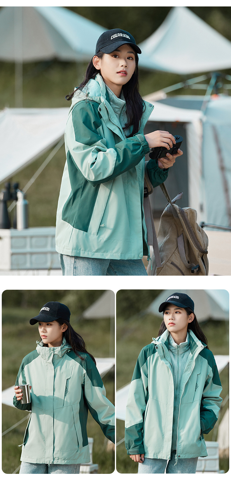 山系冲锋衣三合一男款防风防水加厚登山服女外套可拆卸工作服定制详情36