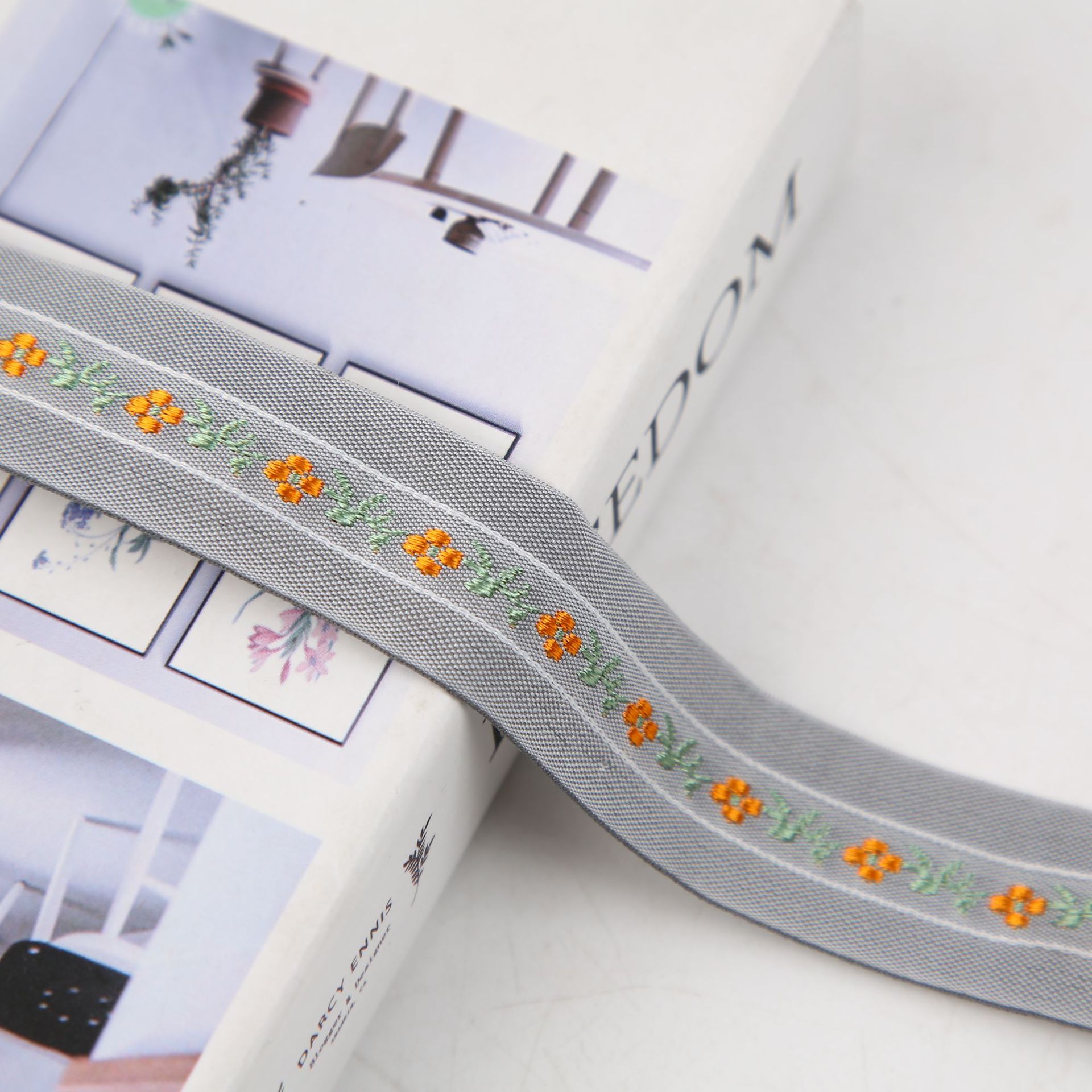 2.3cm primavera estilo primavera estilo étnico bordado jacquard cinturón hecho a mano DIY arcos correas accesorios para el pelo clips para el pelo zapatos y sombreros pic 8