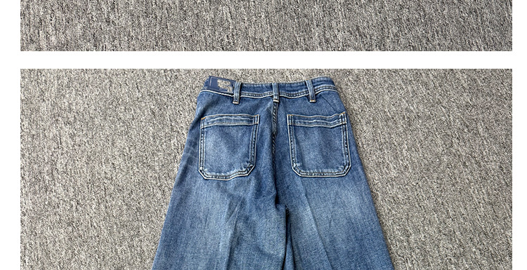 PL blue jeans for men and women, high-waisted loose, casual, versatile, wide-leg trousers with patch pockets, European and American style 2026 new style pic 7