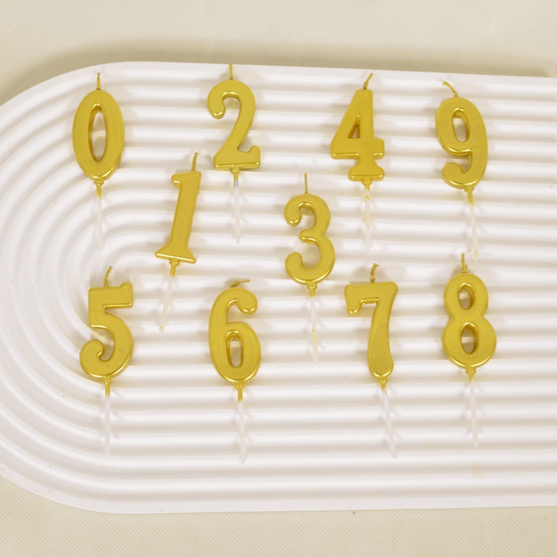 金色长条数字蜡烛生日蛋糕插件独立盒装儿童周岁生日蜡烛装饰详情3