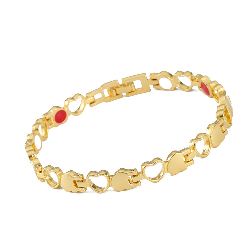 Yun Brocade cross-border best-selling simple and fashionable adjustable heart-shaped bracelet, heart-shaped peach heart, red, white and black oil bracelet wholesale pic 8