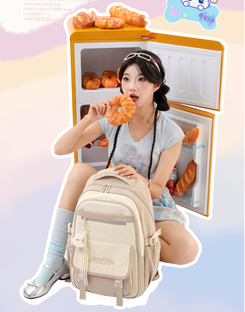 New high-appearance-level weight reduction and spine protection schoolbag for girls, junior high school students, large-capacity ultra-light campus backpack for teenagers pic 8