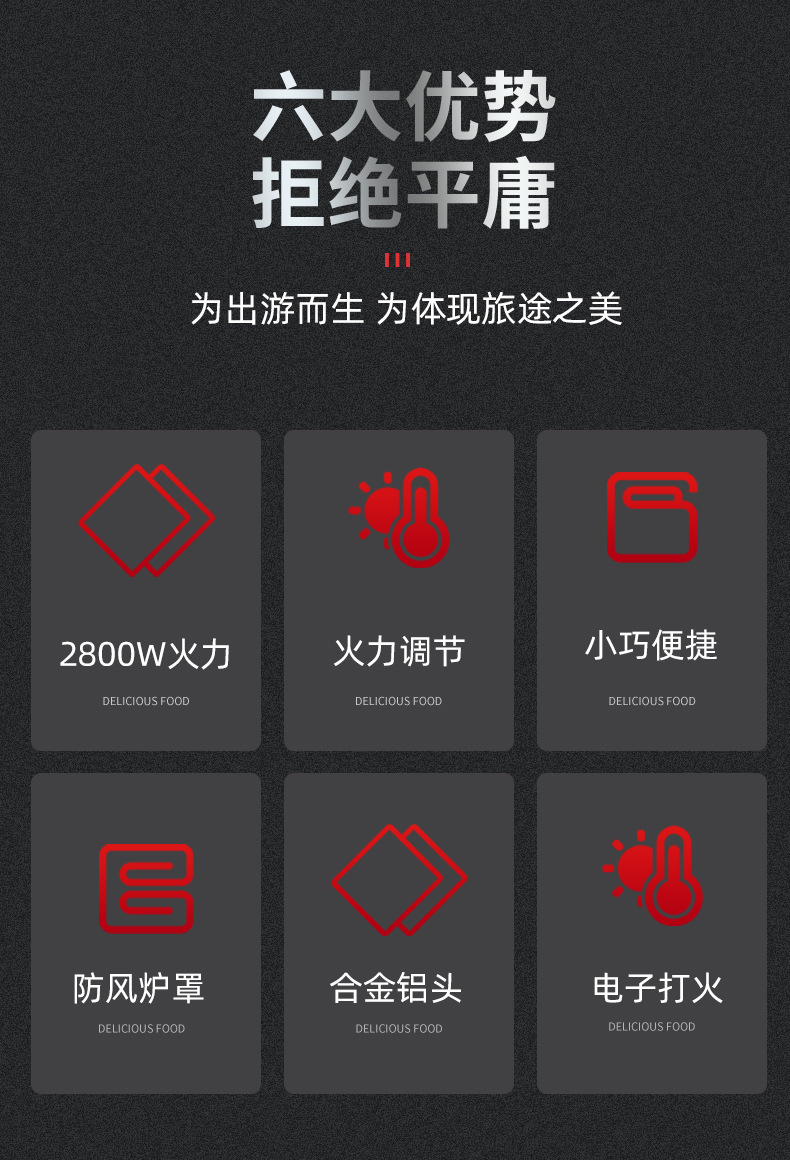 户外迷你便携折叠式小方炉野营炉卡式炉燃气炉车载炉具现货批发详情3