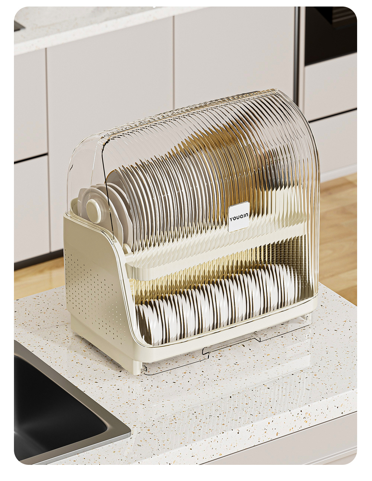 碗筷餐具收纳盒沥水碗架盘子家用厨房放碗多层防尘碗碟架碗柜详情19