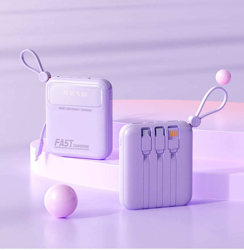 迷你大容量自带线20000毫安充电宝小巧便携移动电源礼品LOGO跨境详情17