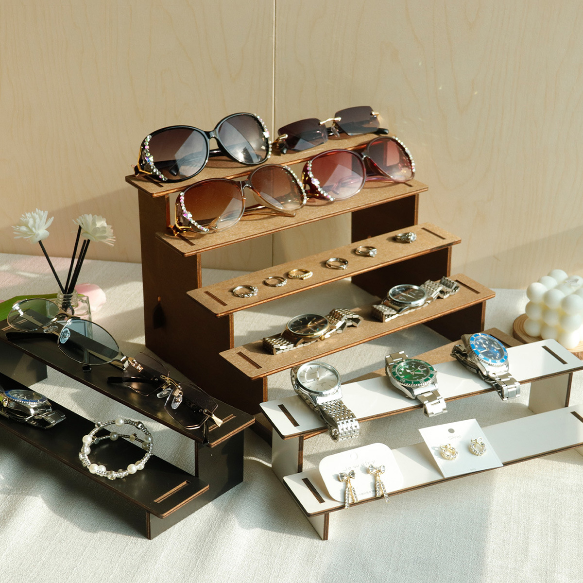 展示直播公仔架2-5层展示架小摆件收纳桌面置物架手办陈列阶梯架详情4