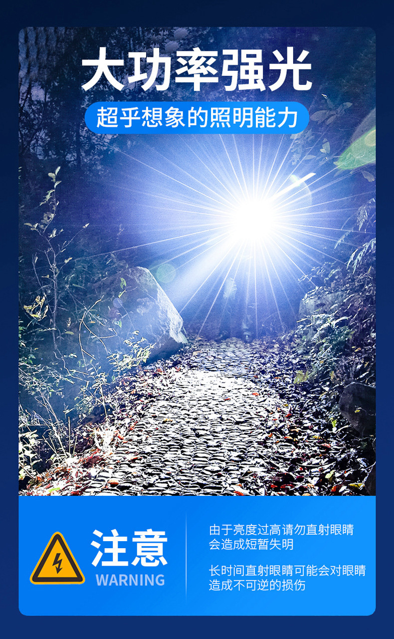 Cross-border best-selling aluminum alloy portable headlamp, multi-functional long-lasting flashlight for outdoor lighting, hand wave sensor pic 3