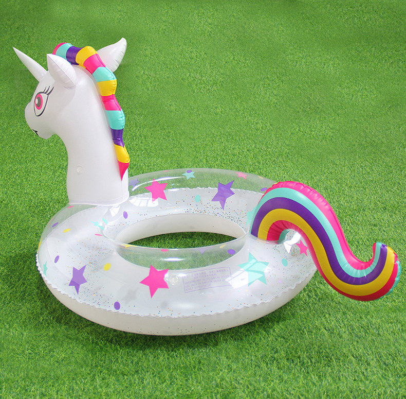 虹雨彩虹马游泳圈成人加厚动物泳圈成人亮片星星马游泳圈带头圈详情4