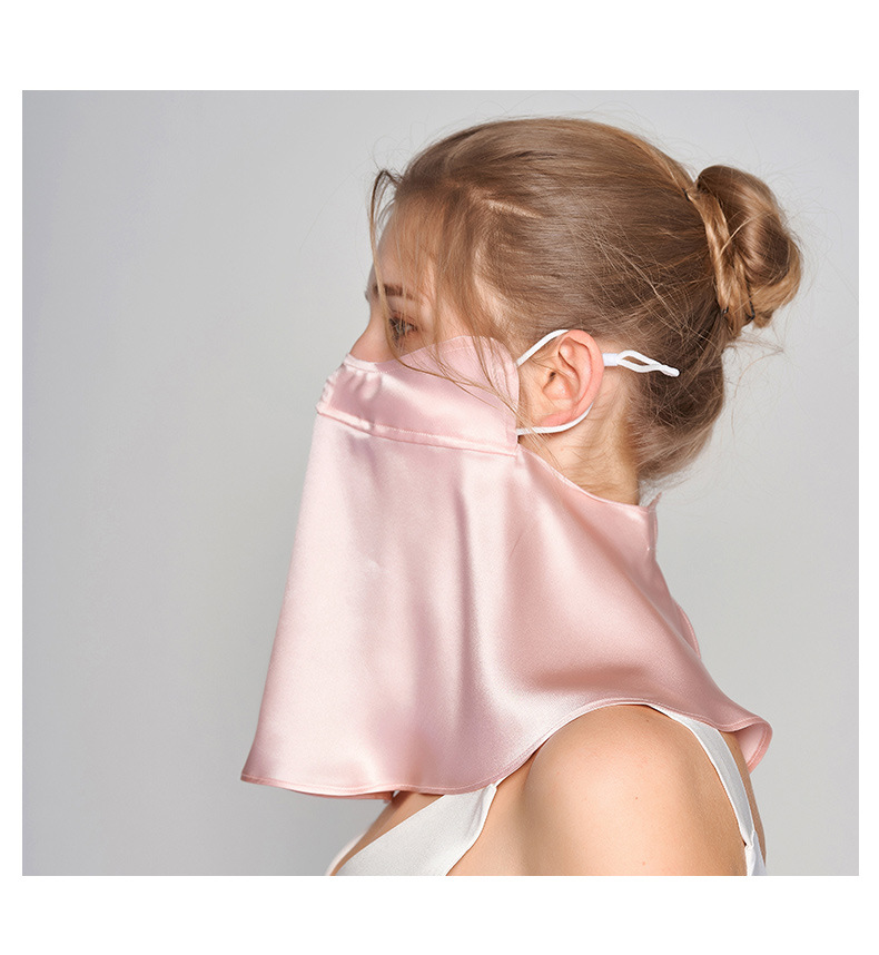 真丝面罩加大夏季防晒遮阳 防紫外线骑行出行桑蚕丝面纱 外贸口罩防晒面纱轻薄透气详情14