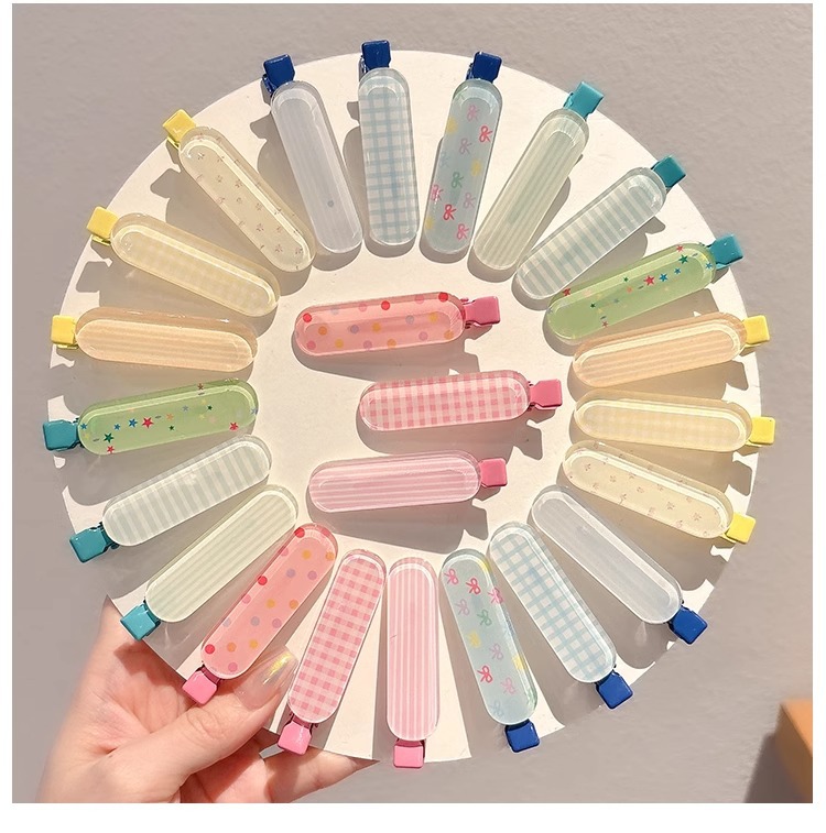 彩色无痕一字夹子侧边刘海前额发夹女儿童后脑勺碎发整理神器发卡详情23