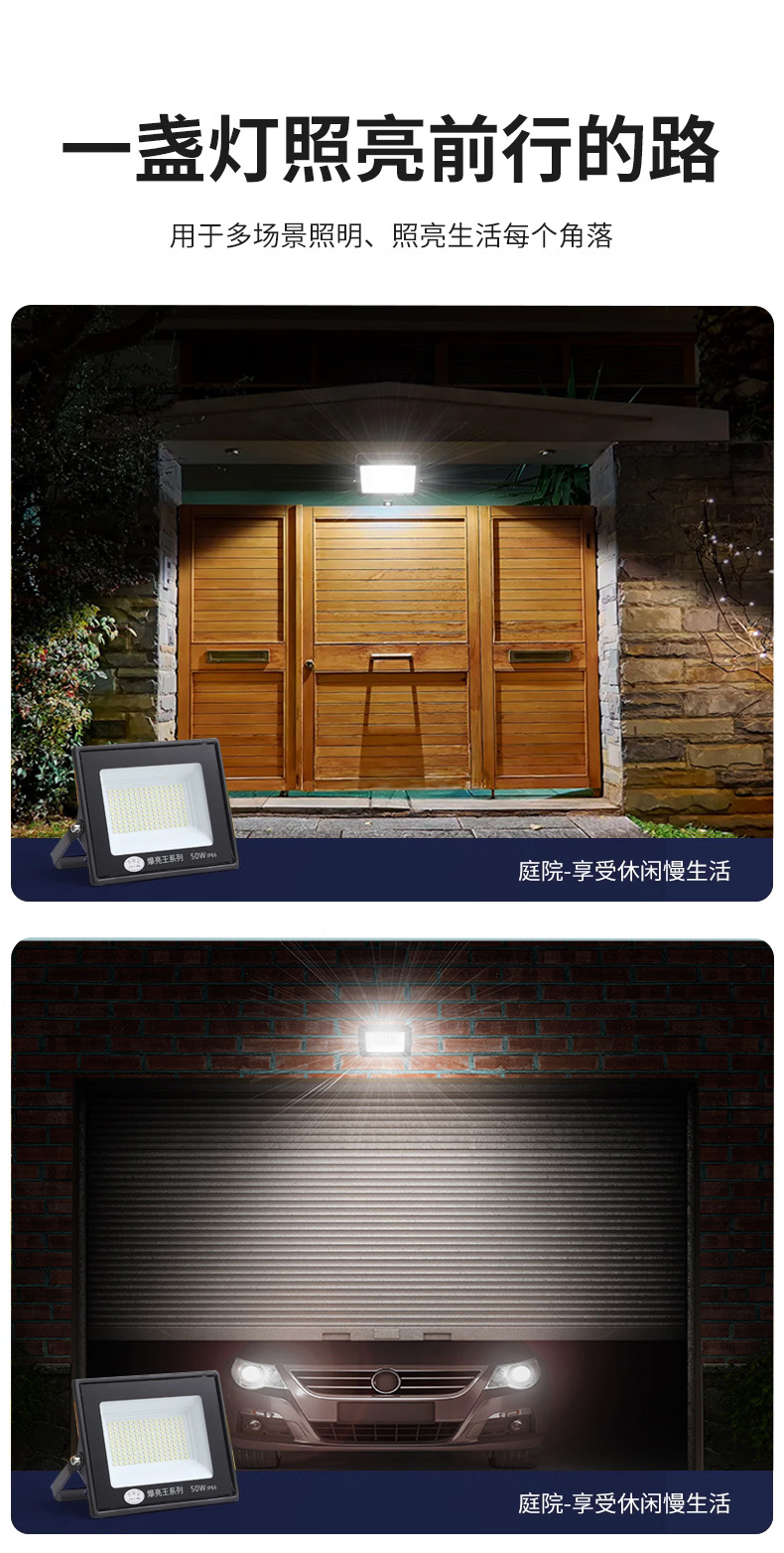 led投光灯射灯室外照明防水强光超亮工地工厂房探照灯户外照明灯详情8